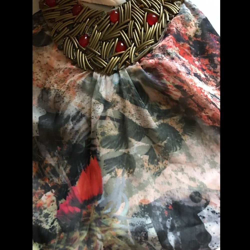 NEW‎ $698 alice + olivia [ Small ] Shona Jungle Embellished Trapeze Dress - Picture 8 of 11